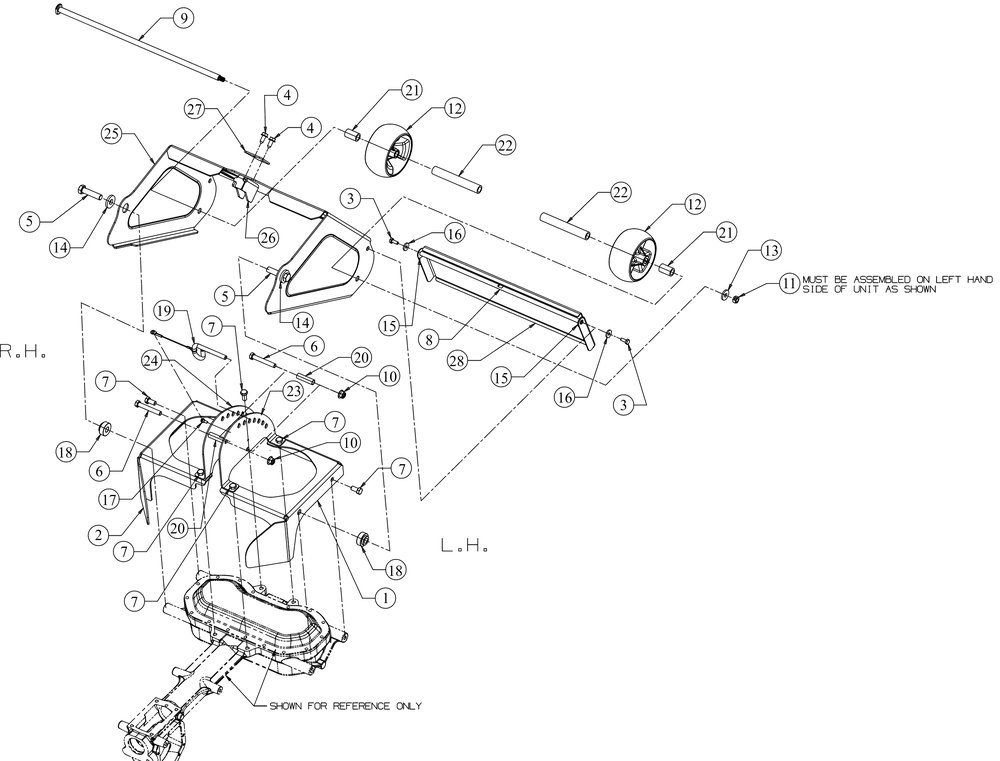 Tine Shield Diagram and Parts List for 21A-70M8756 2016 Cub Cadet Tiller